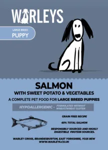 Warleys Grain Free Large Breed Puppy Salmon with Sweet Potato & Vegetables