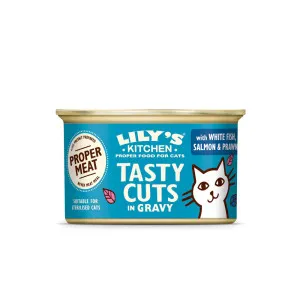 Lily's Kitchen Tasty Cuts White Fish, Salmon & Prawn Cuts in Gravy