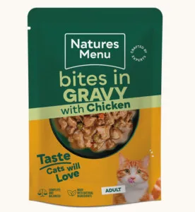 Natures Menu Bites in Gravy with Chicken