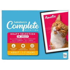 Sainsbury's Adult Complete Nutrition Meat Selection in Jelly Cat Food 1+ Years