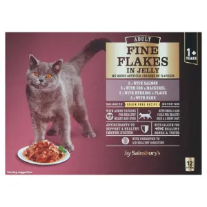 Sainsbury's Adult Fine Flakes Fish Selection in Jelly