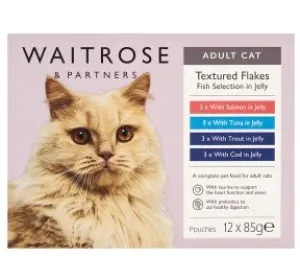 Waitrose Textured Flakes Fish Selection in Jelly