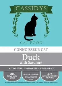 Websters Connoisseur Cat Food Duck With Sardines