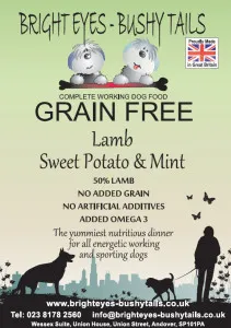 Bright Eyes Bushy Tails Grain Free Lamb Sweet Potato and Mint Working Dog