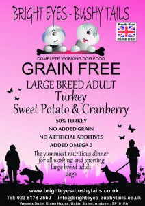 Bright Eyes Bushy Tails Grain Free Turkey Sweet Potato and Cranberry Large Breed Working Dog