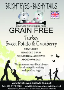 Bright Eyes Bushy Tails Grain Free Turkey Sweet Potato and Cranberry Working Dog