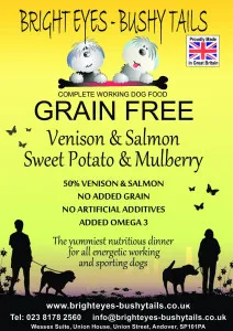 Bright Eyes Bushy Tails Grain Free Venison with Sweet Potato and Mulberry Working Dog