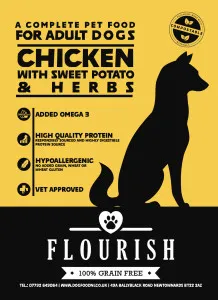 Flourish Finest, Grain Free 55% Chicken, Sweet Potato & Herbs, Perfect for smaller breeds