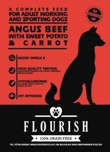 Flourish Grain Free, 50% Angus Beef, Sweet Potato & Carrot, Working & Sporting
