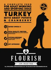 Flourish Grain Free, 50% Turkey & Sweet Potato, Working & Sporting