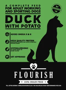 Flourish Grain Free, Duck & Potato, Hypoallergenic, Working & Sporting