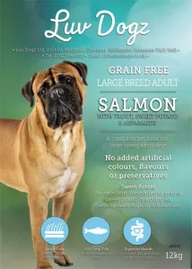 Luvdogz Grain Free Adult Large Breed Salmon With Trout