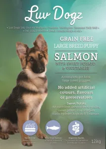Luvdogz Grain Free Large Breed Puppy/Junior Salmon & Sweet Potato
