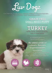 Luvdogz Grain Free Small Breed Puppy Turkey With Duck