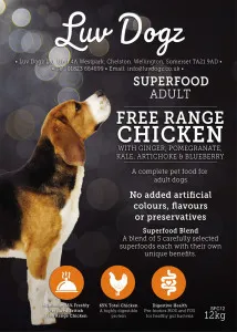 Luvdogz Superfood Adult English Free Range Chicken