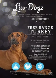 Luvdogz Superfood Adult English Free Range Turkey