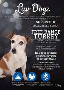 Luvdogz Superfood Small Breed Senior Free Range Turkey