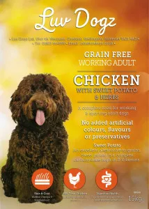 Luvdogz Working Grain Free Adult Chicken With Herbs