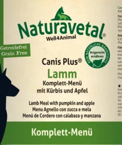 Naturavetal Canis Plus Lamb Complete Meal