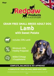 Redpaw Pet Supplies Freshly Prepared Grain Free Lamb, Sweet Potato & Mint- Small Breed Adult