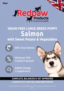 Redpaw Pet Supplies Freshly Prepared Salmon Grain Free- Large Breed Puppy/Junior