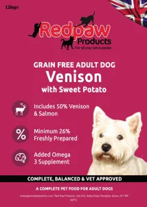 Redpaw Pet Supplies Freshly Prepared Grain Free Venison & Sweet Potato - Adult