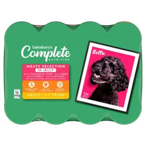 Sainsbury's Adult Dog Food Complete Nutrition Meaty Selection In Jelly