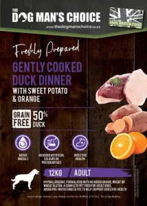The Dog Man's Choice Adult Freshly Prepared & Gently Cooked Grain Free Duck, Sweet Potato & Orange