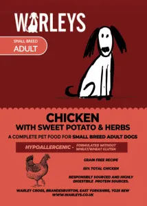 Warleys Grain Free Adult Small Bite Chicken, Sweet Potato & Herbs