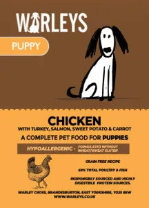 Warleys Grain Free Puppy Chicken with Sweet Potato & Carrot