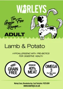 Warleys Proper Tasty Grain Free Adult Lamb & Potato