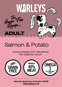 Warleys Proper Tasty Grain Free Adult Salmon & Potato
