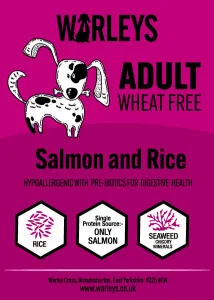 Warleys Proper Tasty Wheat Free Adult Salmon & Rice