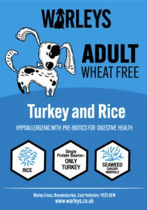 Warleys Proper Tasty Wheat Free Adult Turkey & Rice