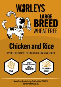 Warleys Proper Tasty Wheat Free Large Breed Adult Chicken & Rice