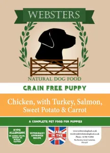 Websters Grain Free Puppy – Chicken With Turkey, Salmon, Sweet Potato & Carrot